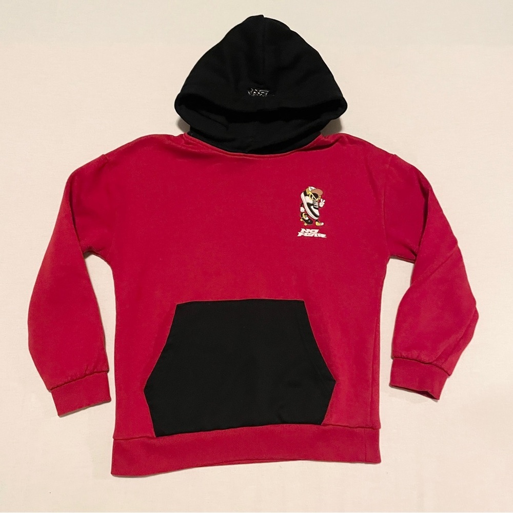 VTG No Fear Red/Black Hoodie Youth Large 14 Y2K Skate Streetwear Graphic